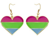Polysexual Heart Earrings